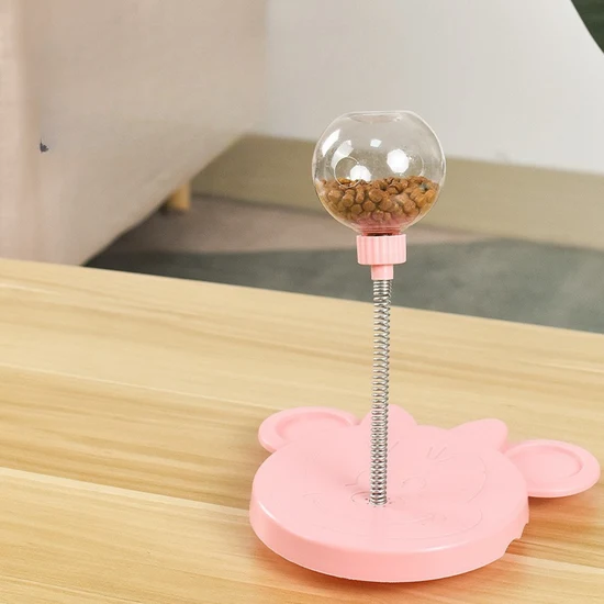 Spring-Mounted Treat Ball Dispenser Toy